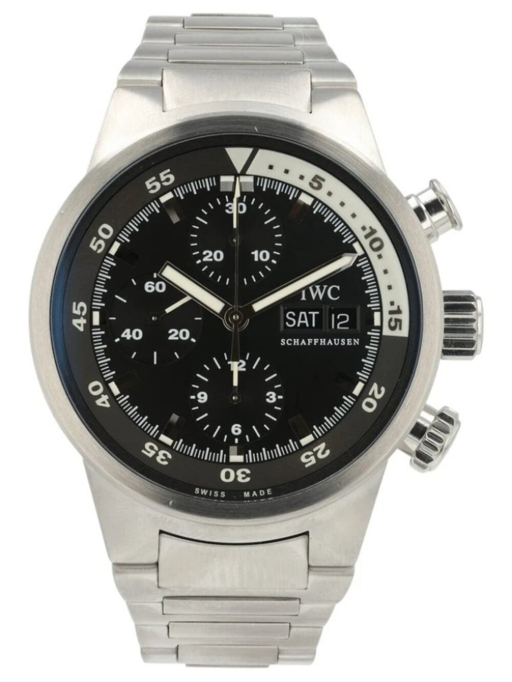 IWC Aquatimer Day Date Black Dial Stainless Steel 42mm Automatic Men’s IW371928
